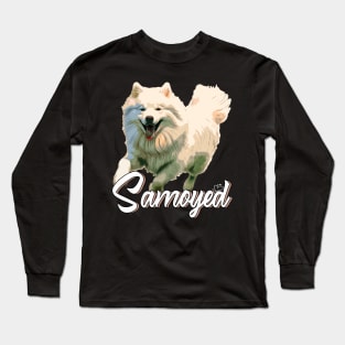 Furry Friends Fiesta Samoyed Dreams, Stylish Tee Extravaganza for Dog Lovers Long Sleeve T-Shirt